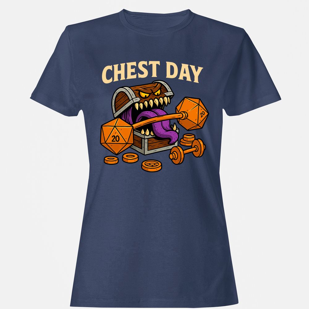 Chest Day Women's T-Shirt - Navy - 10