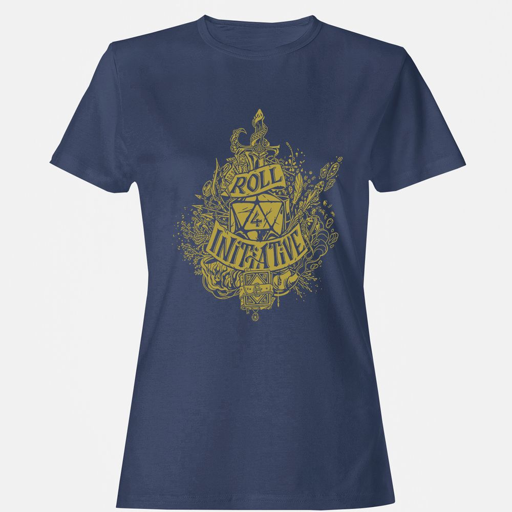Roll Initiative Women's T-Shirt - Navy - 10