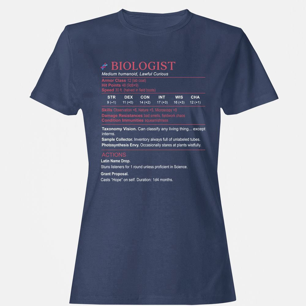 Biologist Stats Women's T-Shirt - Navy - 10