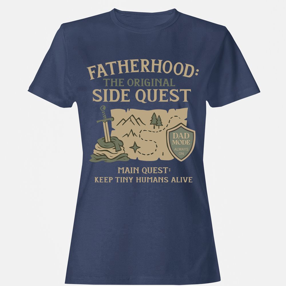 Fatherhood The Original Side Quest Women's T-Shirt - Navy - 10