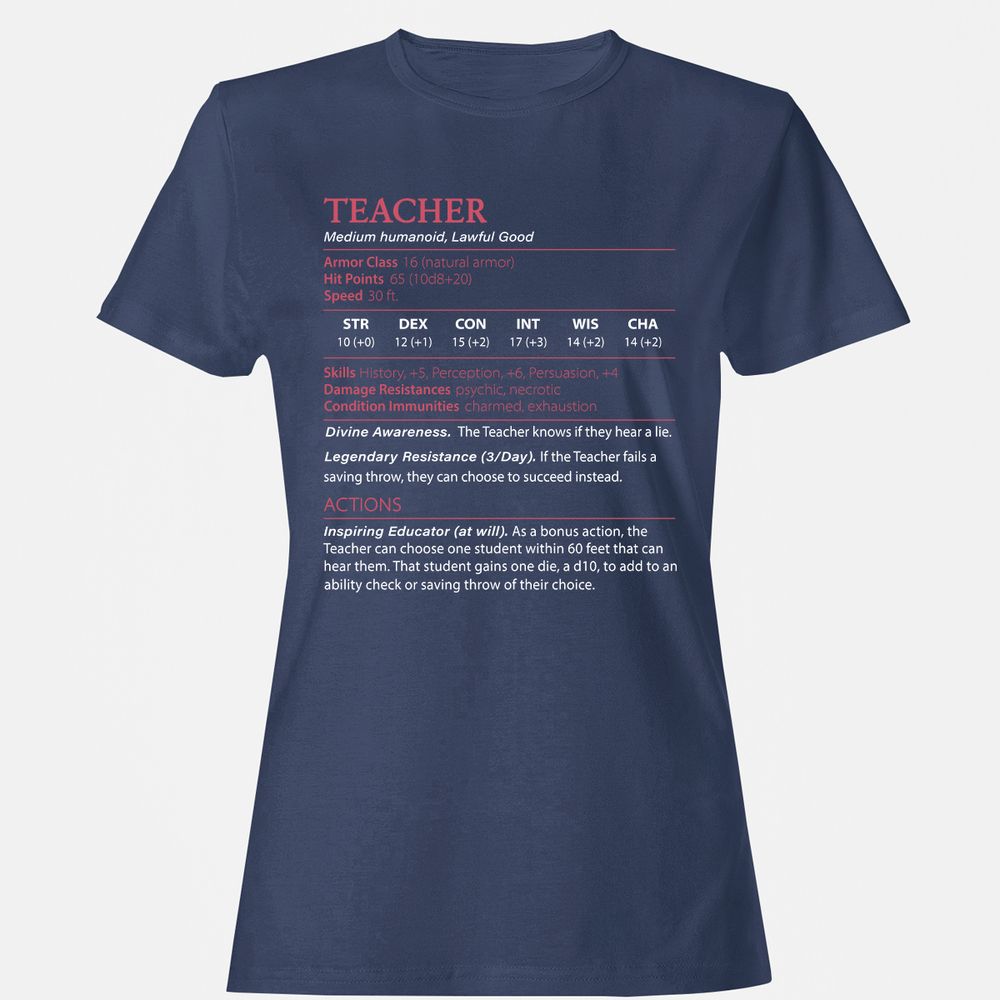 Teacher Women's T-Shirt - Navy - 10