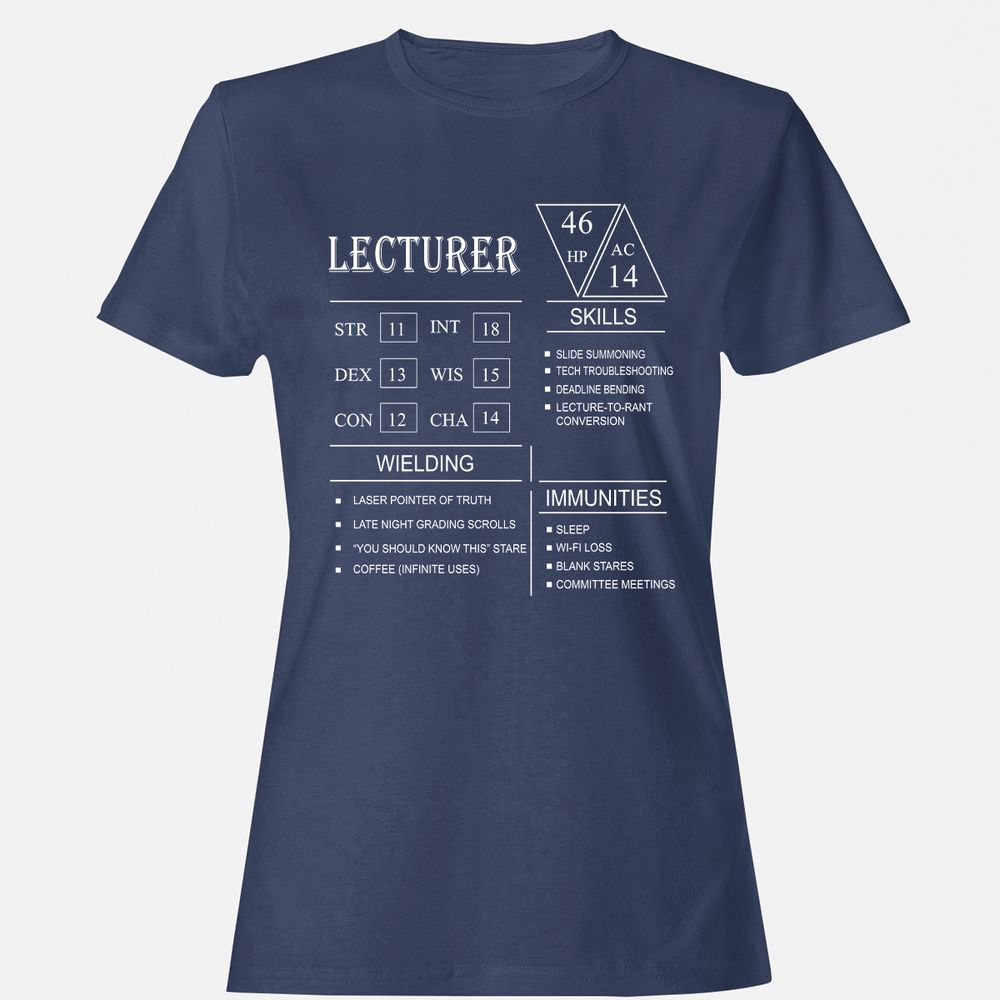 Lecturer New Women's T-Shirt - Navy - 10