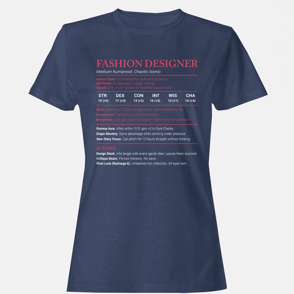 Fashion Designer Stats Women's T-Shirt - Navy - 10