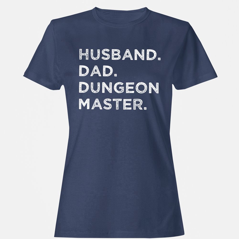 Husband Dad Dungeon Master Women's T-Shirt - Navy - 10
