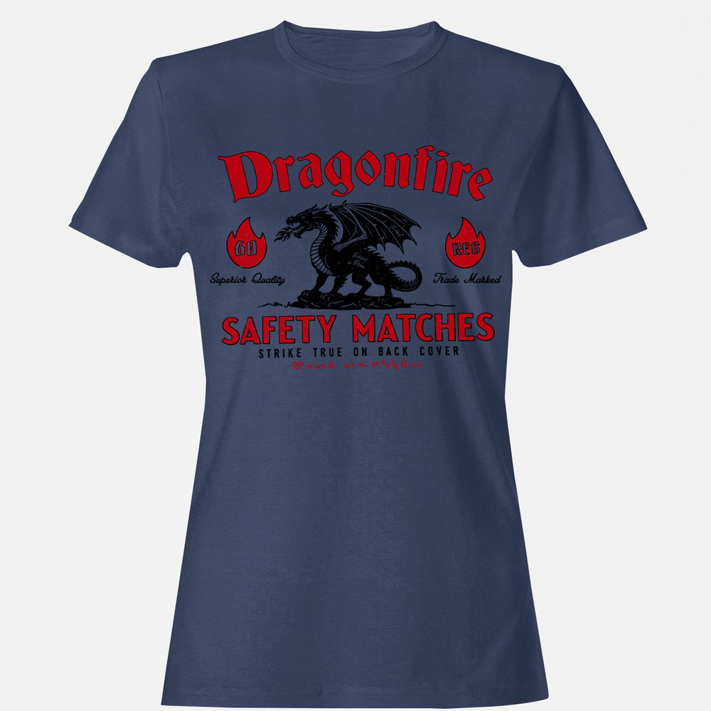 Dragonfire Women's T-Shirt - Navy - 10