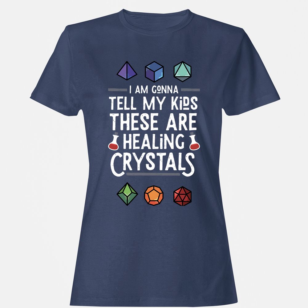 Healing Crystals Women's T-Shirt - Navy - 10