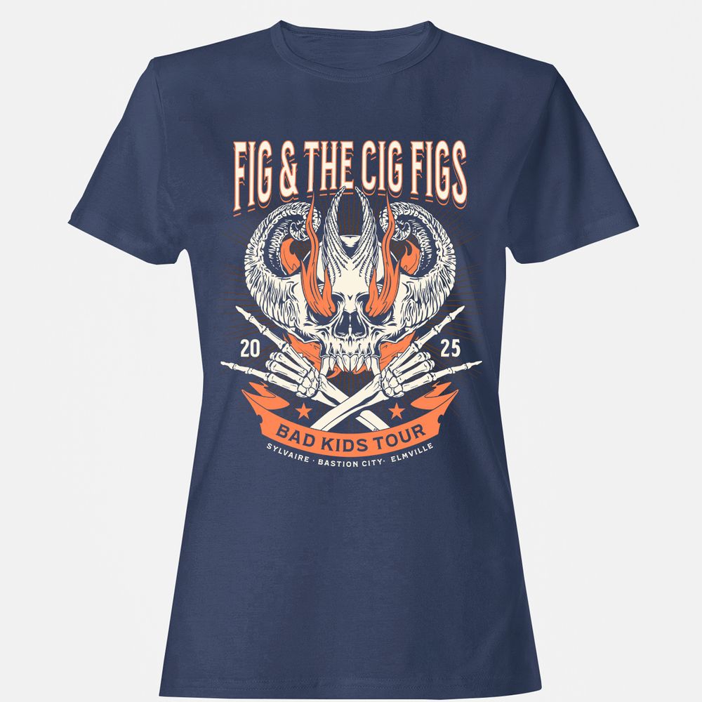 Fig and the Cig Figs, Dimension 20 Women's T-Shirt - Navy - 10