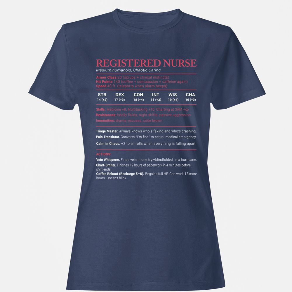 Registered Nurse Stats Women's T-Shirt - Navy - 10