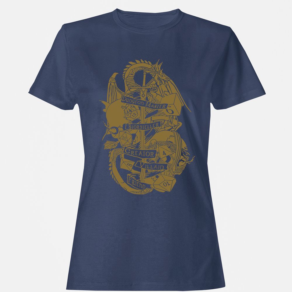 Dungeon Master Dragon Women's T-Shirt - Navy - 10