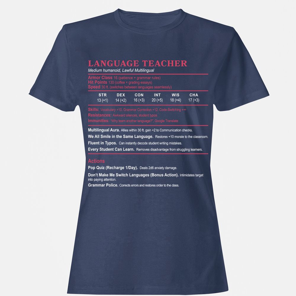 Language Teacher Women's T-Shirt - Navy - 10