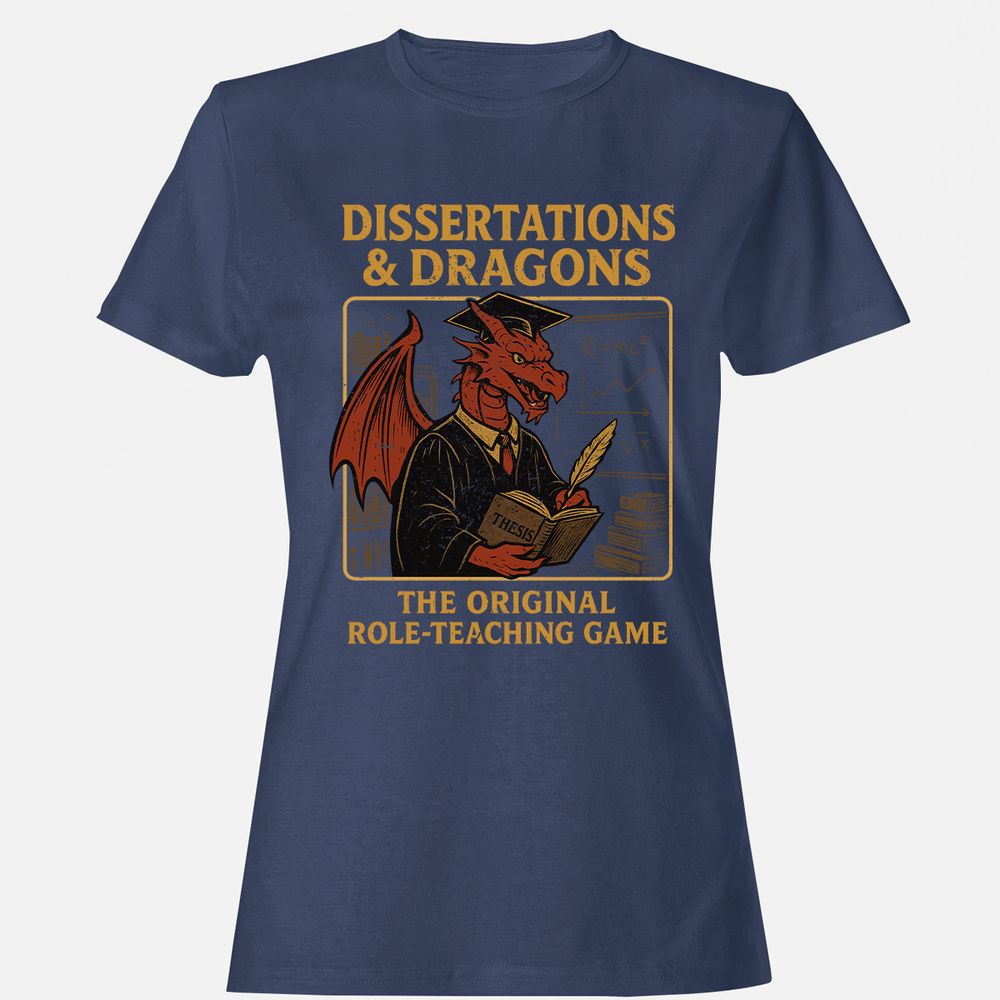 Disserations & Dragons Women's T-Shirt - Navy - 10