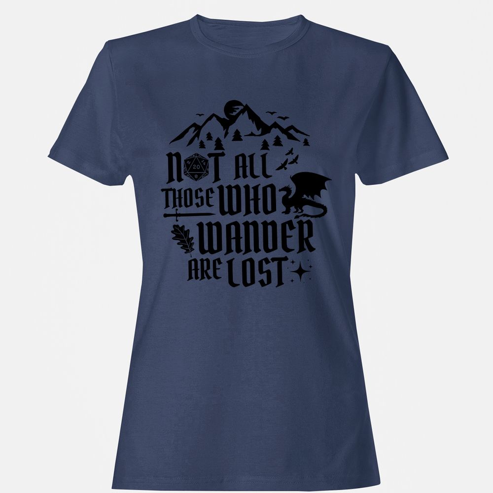 Not All Those Who Wander Are Lost Women's T-Shirt - Navy - 10
