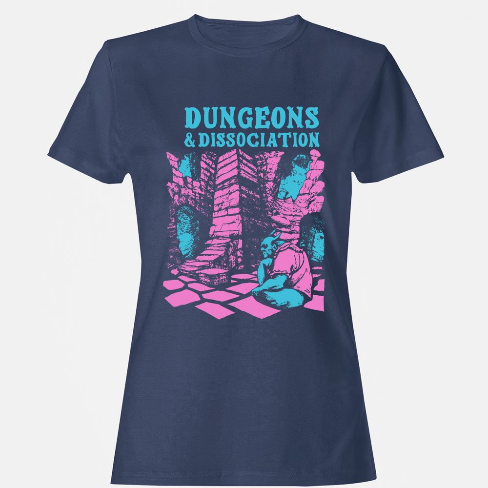 Dungeons And Dissociation Women's T-Shirt - Navy - 10