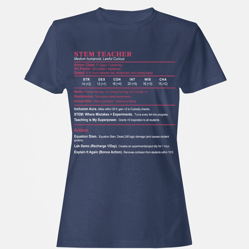 STEM TEACHER Women's T-Shirt - Navy - 10