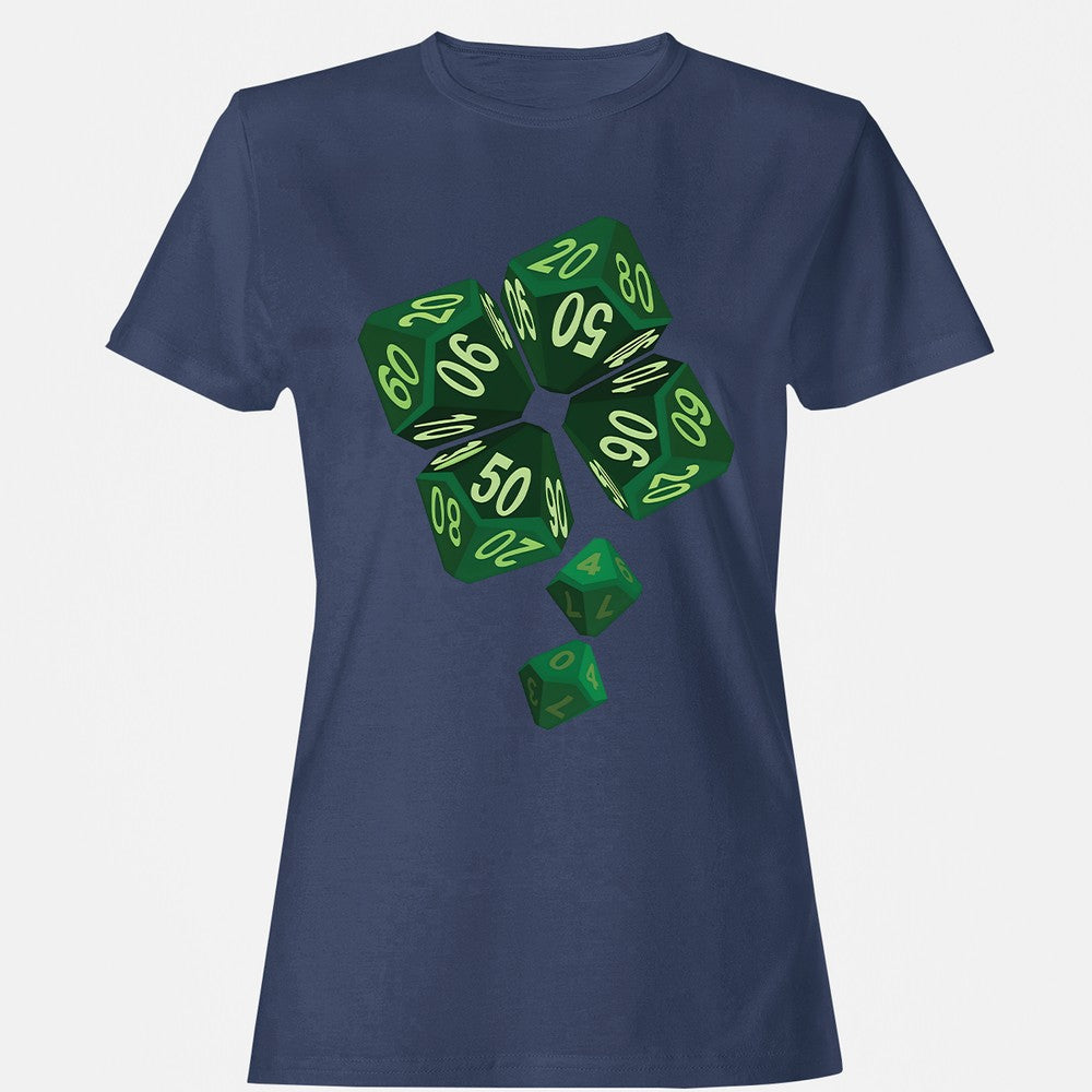 Dice Clover Women's T-Shirt - Navy - 10