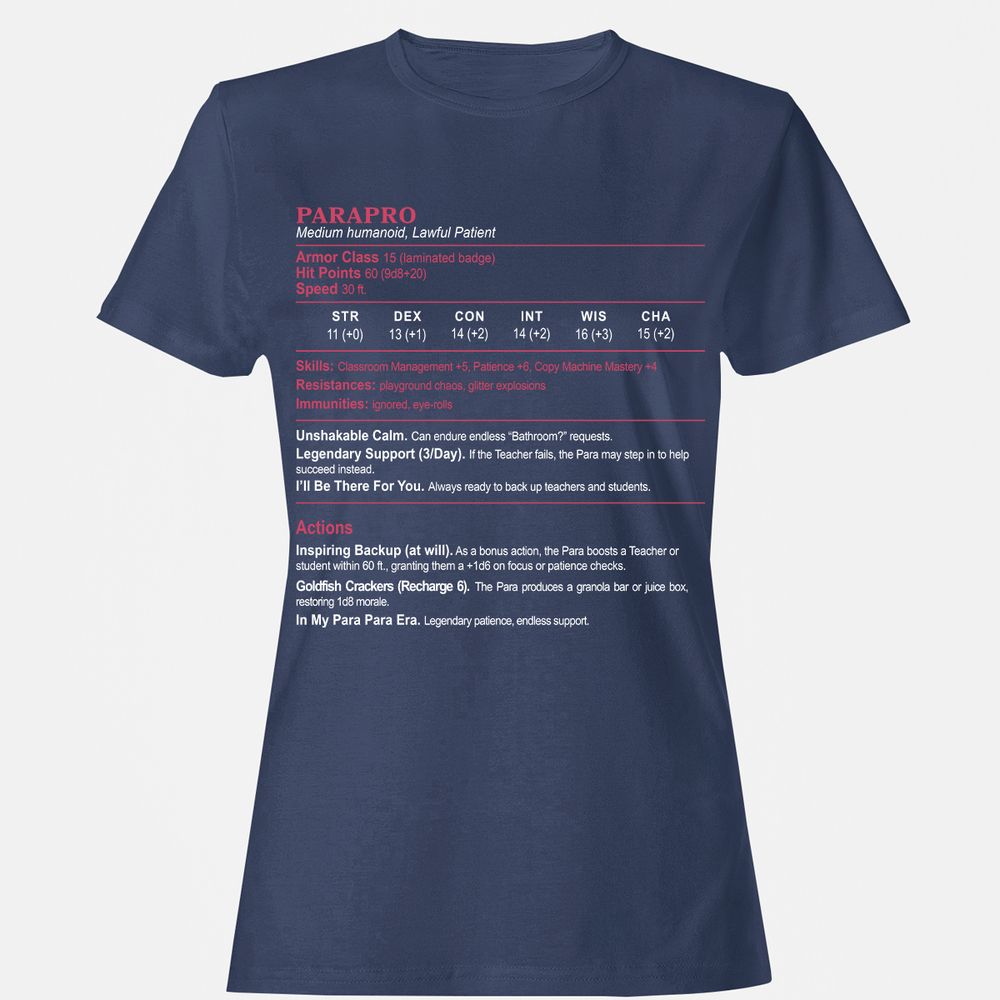 para Women's T-Shirt - Navy - 10