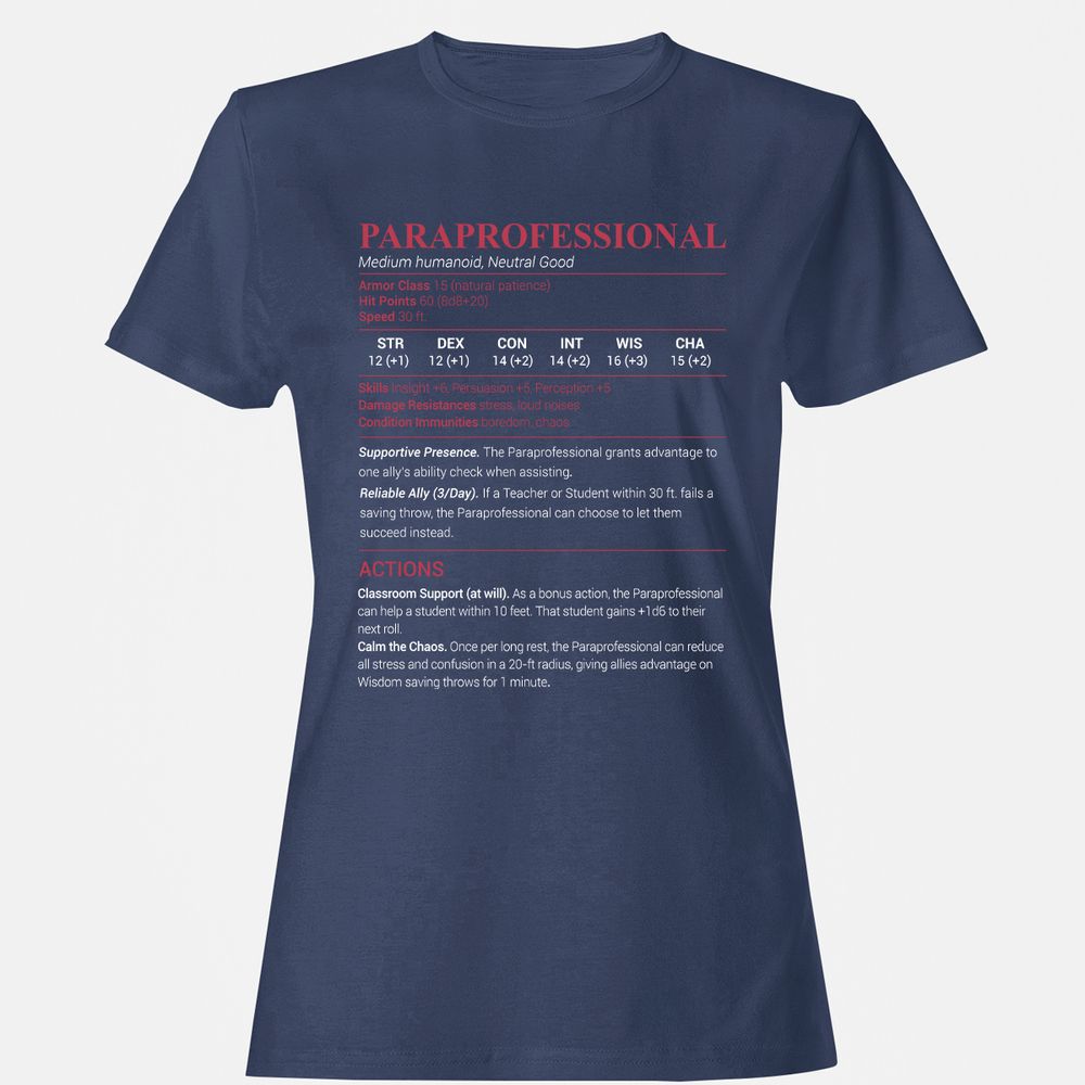 Paraprofessional Women's T-Shirt - Navy - 10
