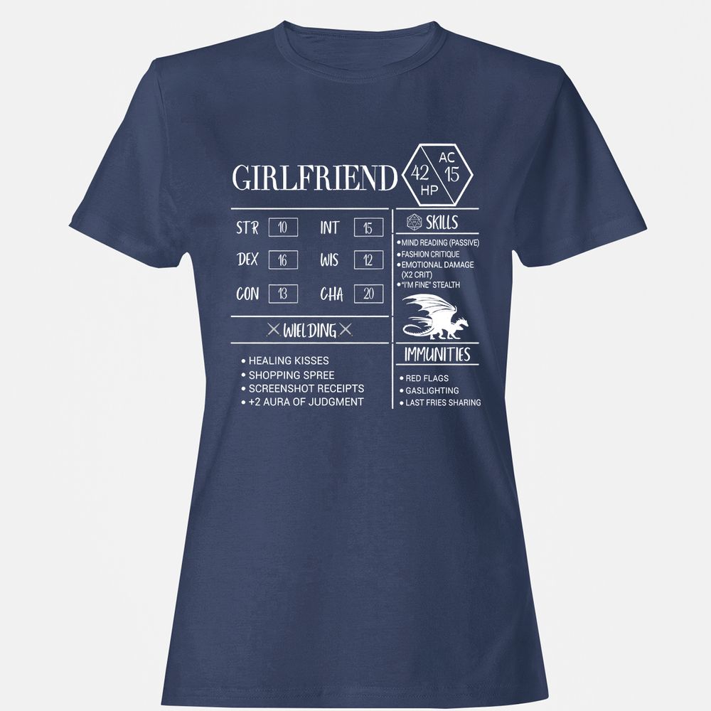 Girlfriend Stats Women's T-Shirt - Navy - 10