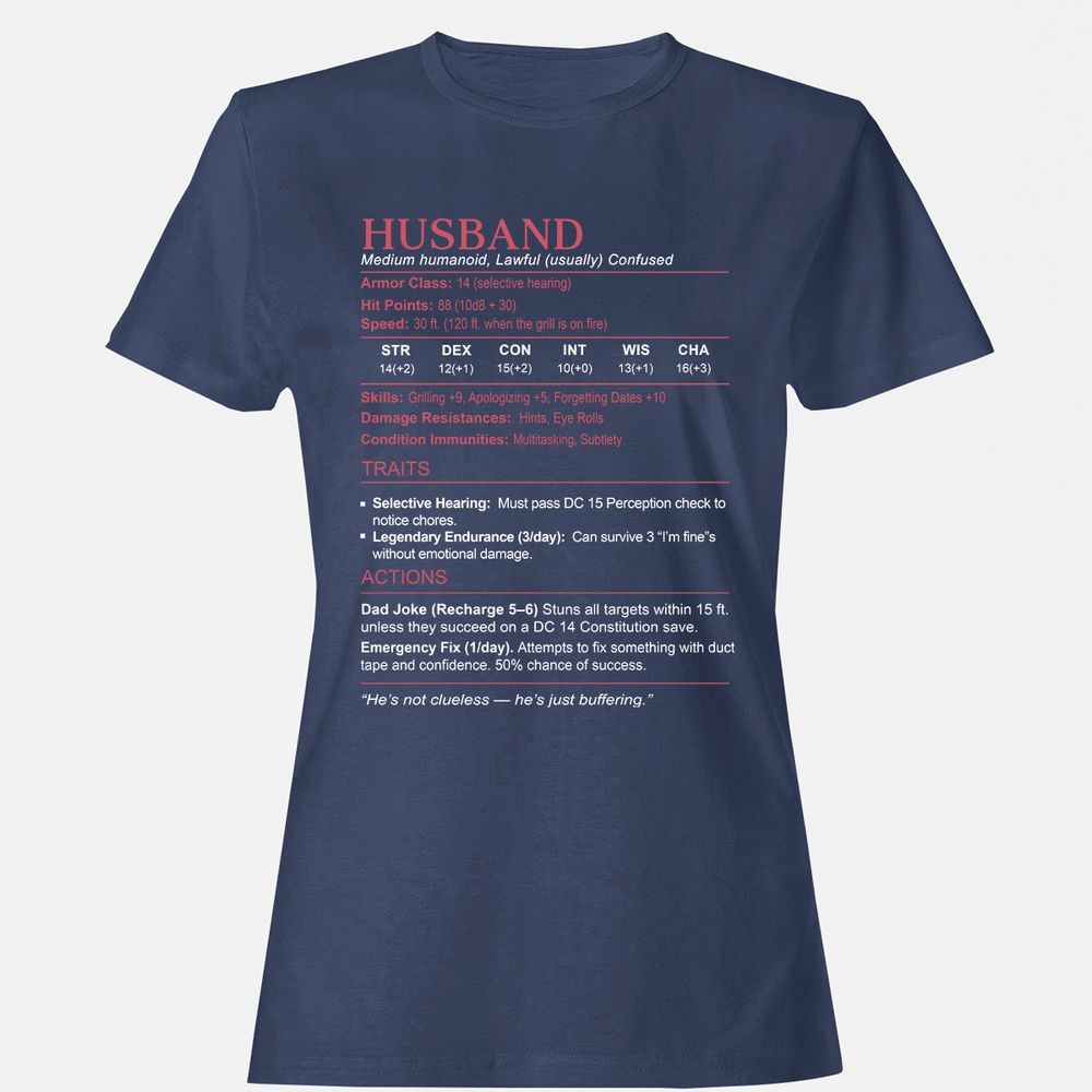 Husband Stats Women's T-Shirt - Navy - 10