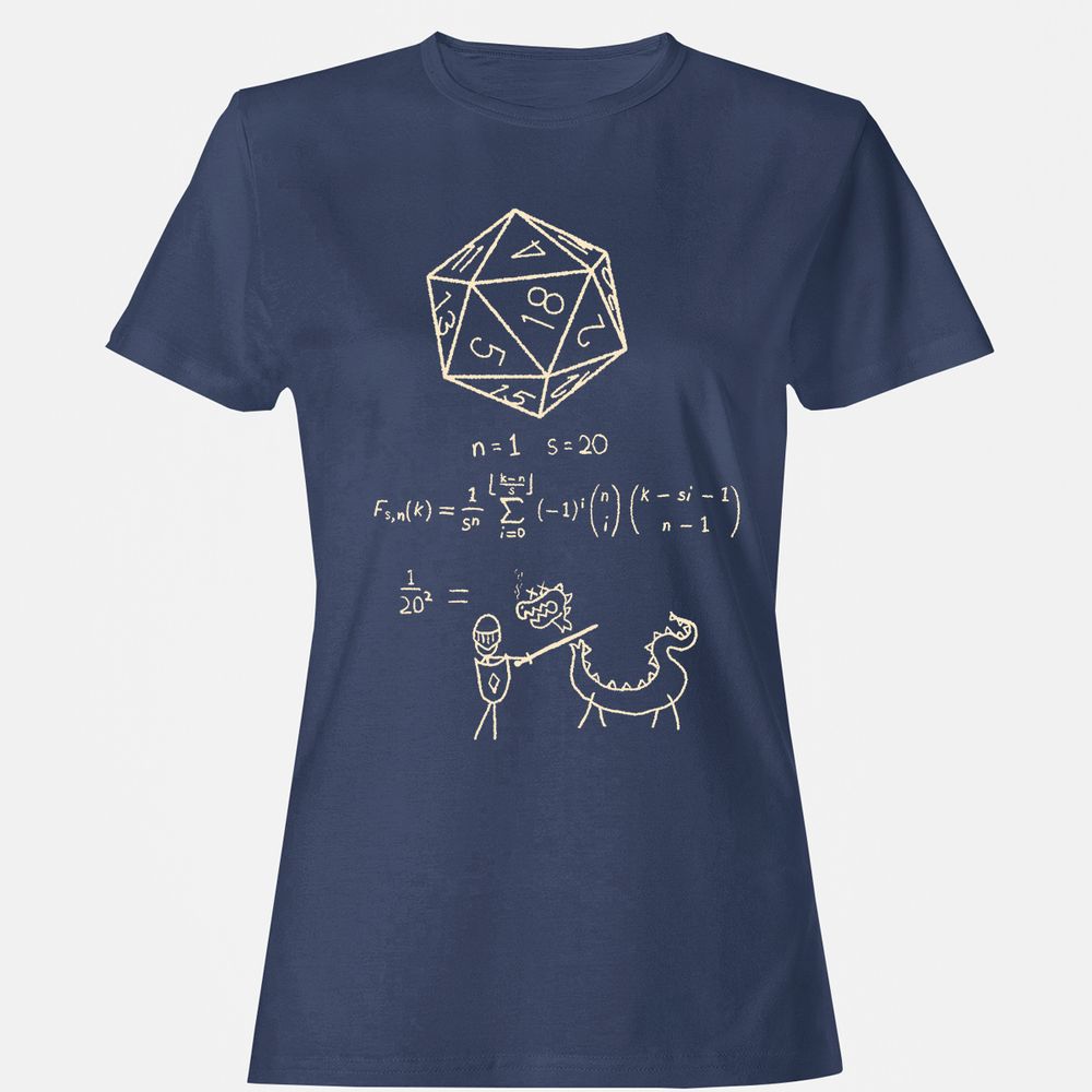 Science Of20 Sided Dice Women's T-Shirt - Navy - 10