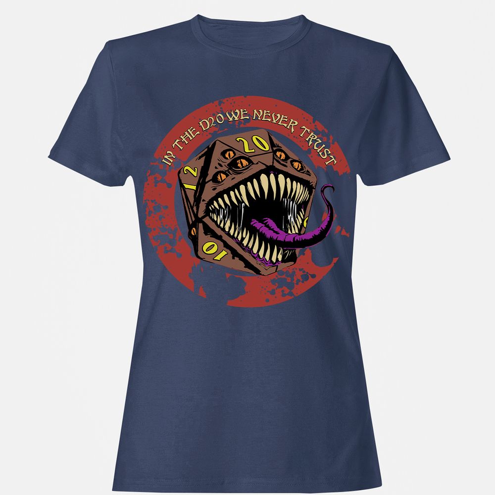 In The D20 We Never Trust Women's T-Shirt - Navy - 10