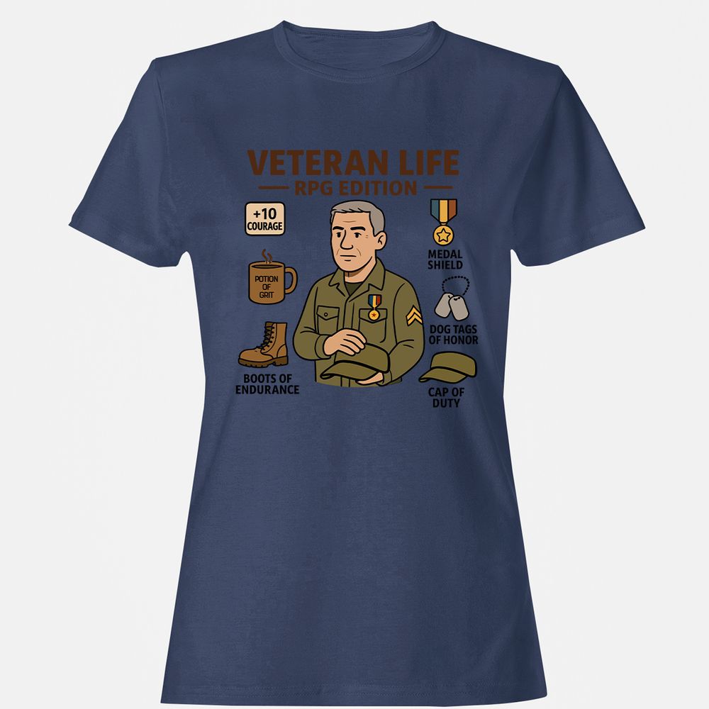 Veteran Life RPG Edition Women's T-Shirt - Navy - 10