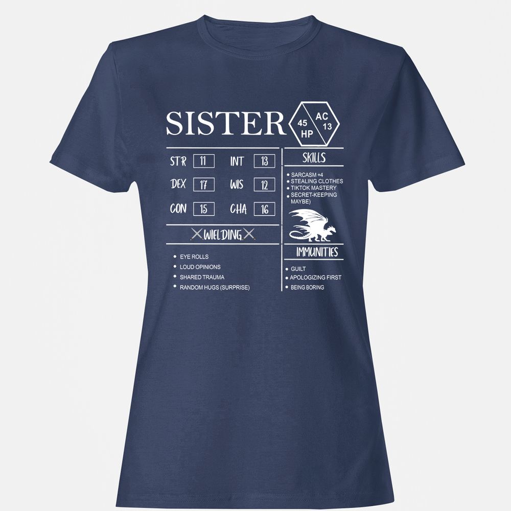 Sister Stats Women's T-Shirt - Navy - 10