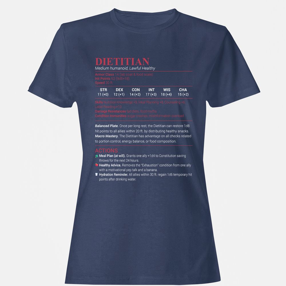 Dietitian Women's T-Shirt - Navy - 10