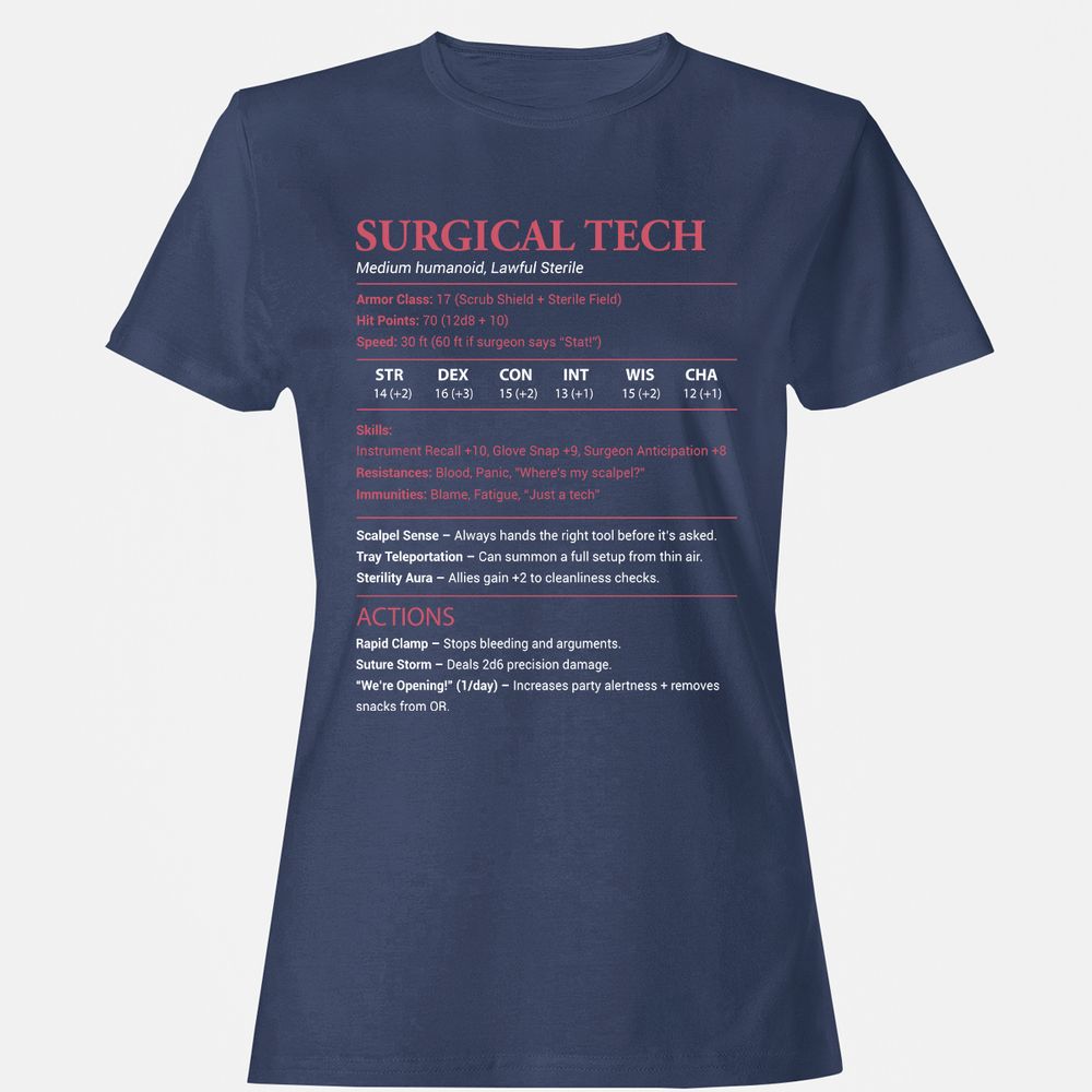Surgical Tech Women's T-Shirt - Navy - 10