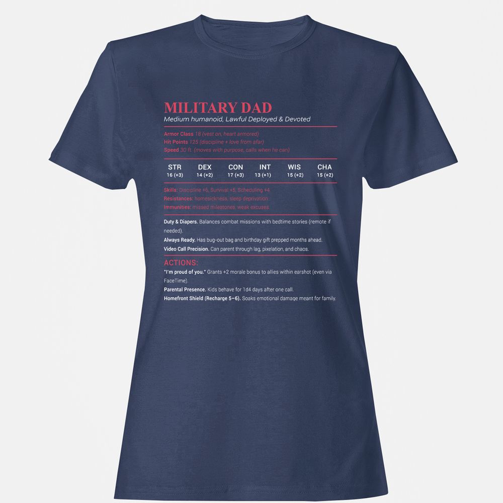 Military Dad Women's T-Shirt - Navy - 10