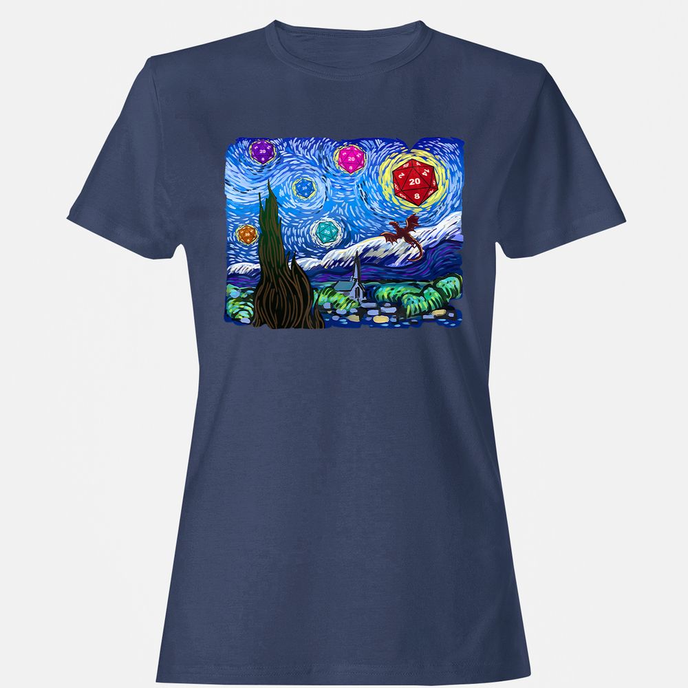 Dragon Starry Night Women's T-Shirt - Navy - 10
