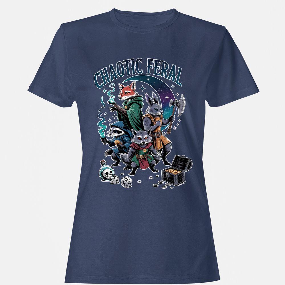 Chaotic Feral Women's T-Shirt - Navy - 10