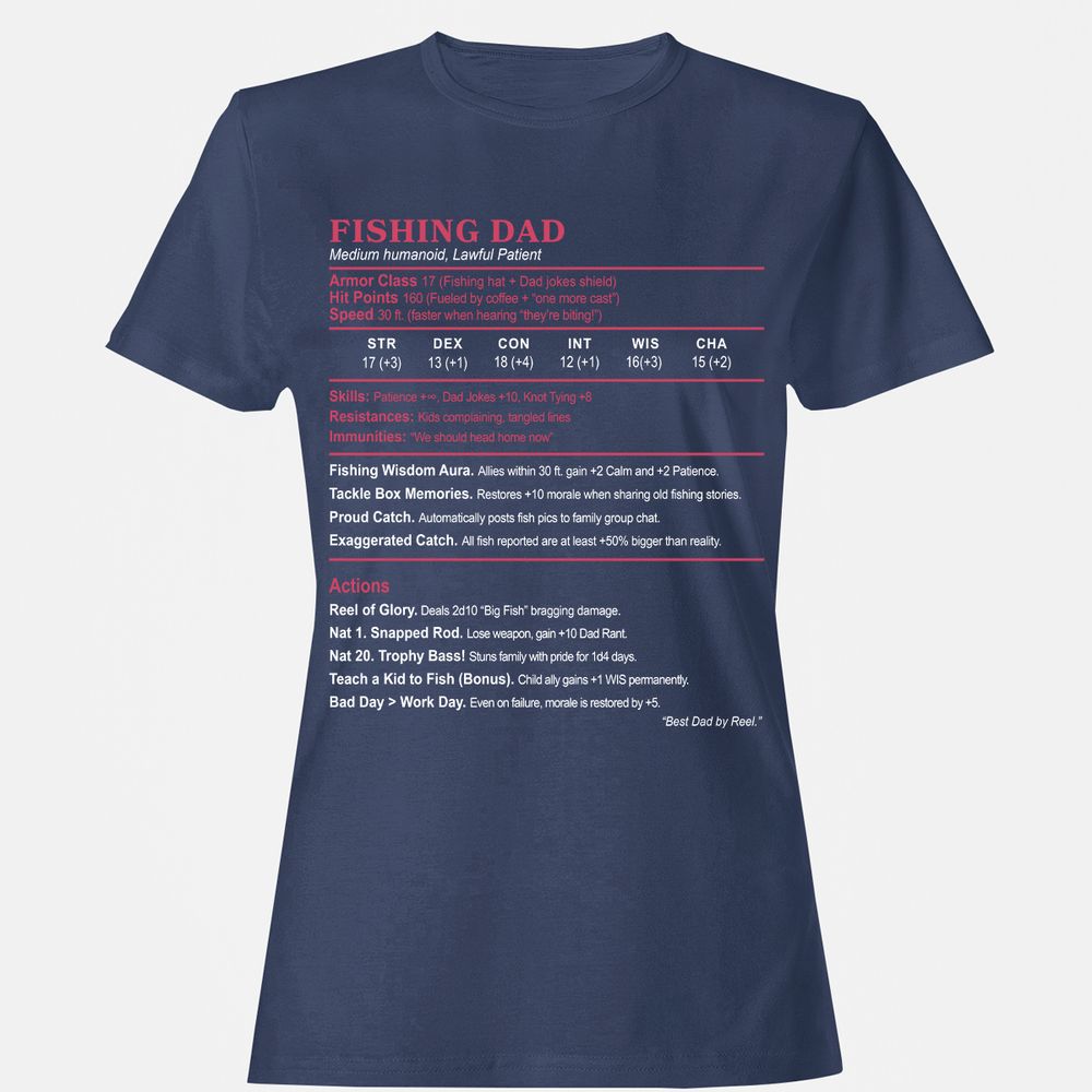 FISHING DAD Women's T-Shirt - Navy - 10