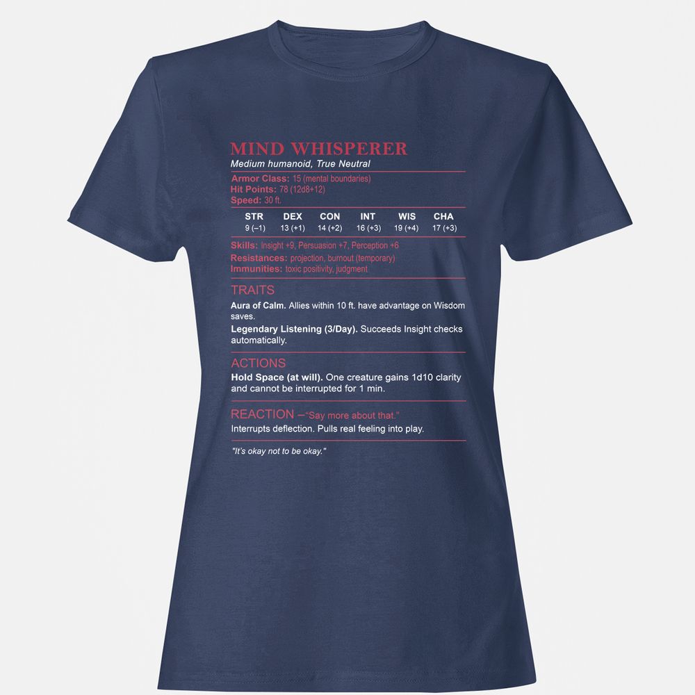 Therapist Stats Women's T-Shirt - Navy - 10