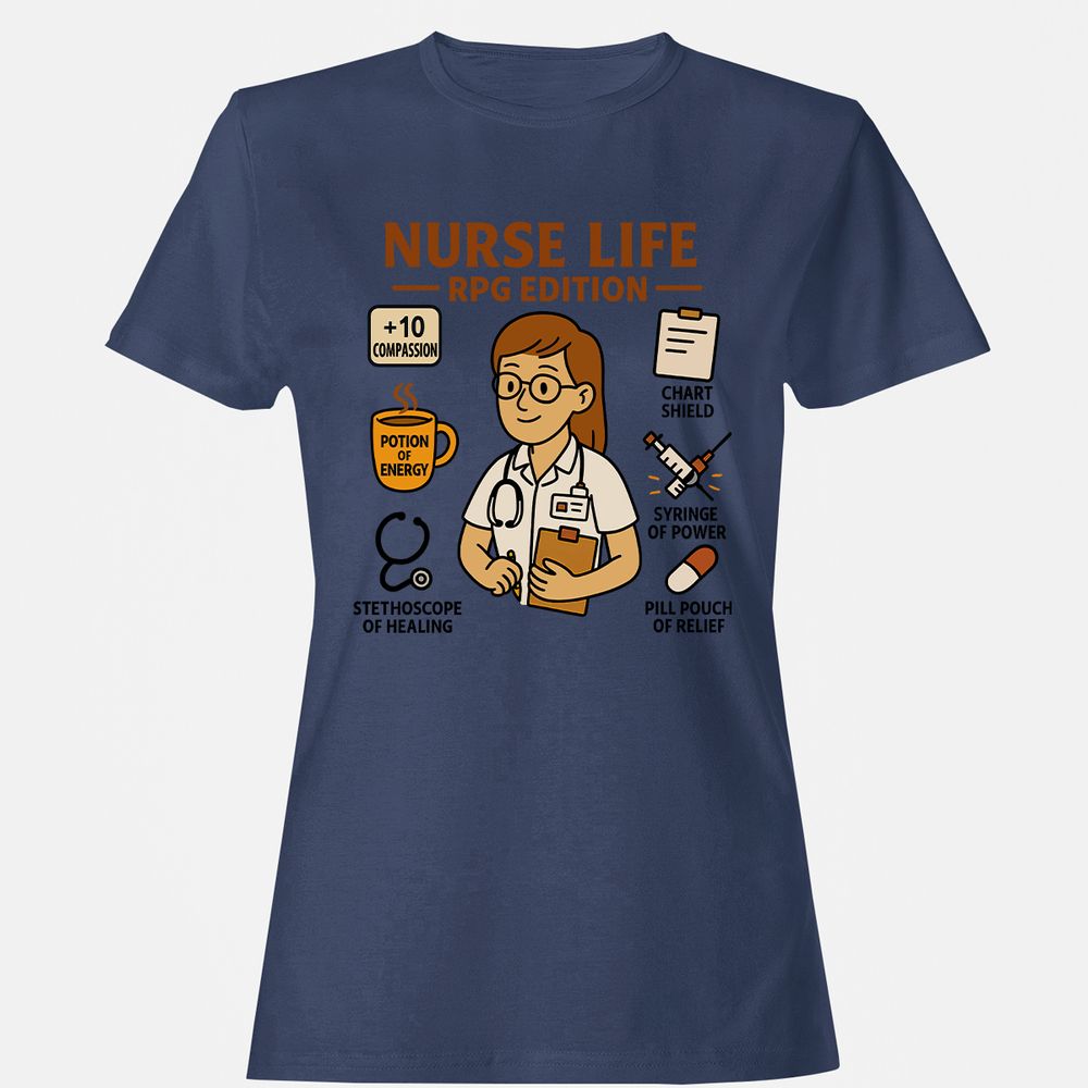 Nurse Life RPG Edition Women's T-Shirt - Navy - 10