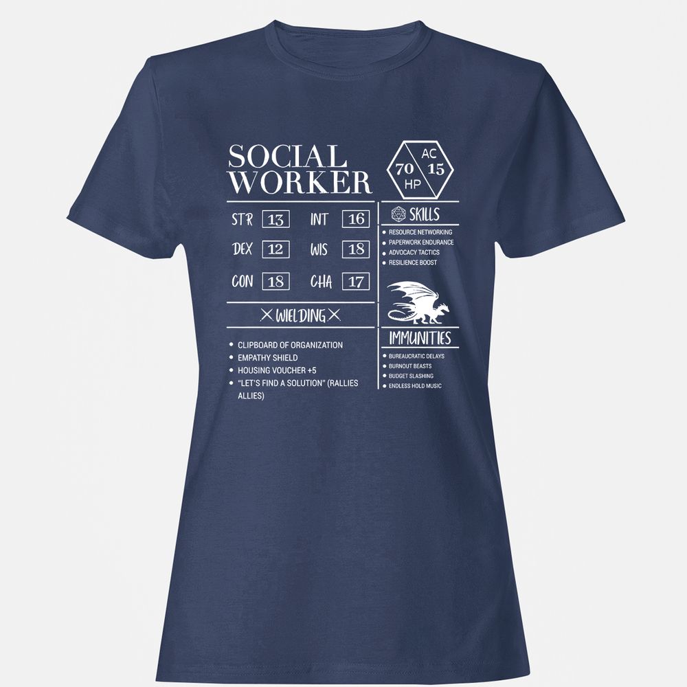 Social Worker New Women's T-Shirt - Navy - 10