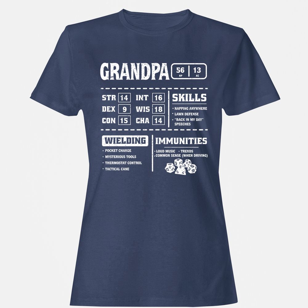 Grandpa Stats 2 Women's T-Shirt - Navy - 10
