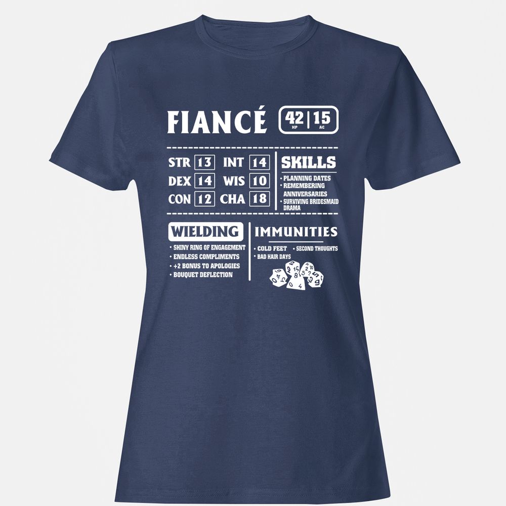 Fiance Stats Women's T-Shirt - Navy - 10