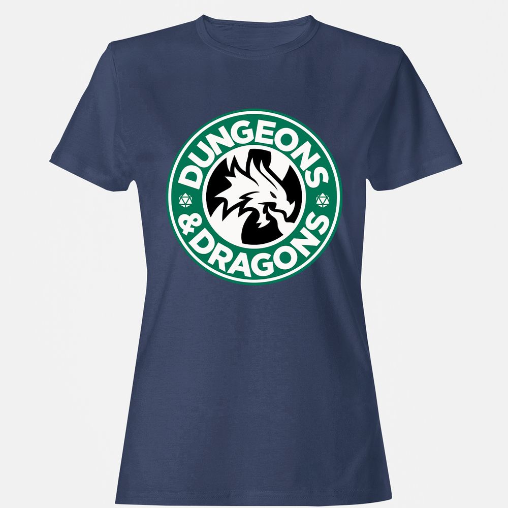 D&D Coffee Women's T-Shirt - Navy - 10