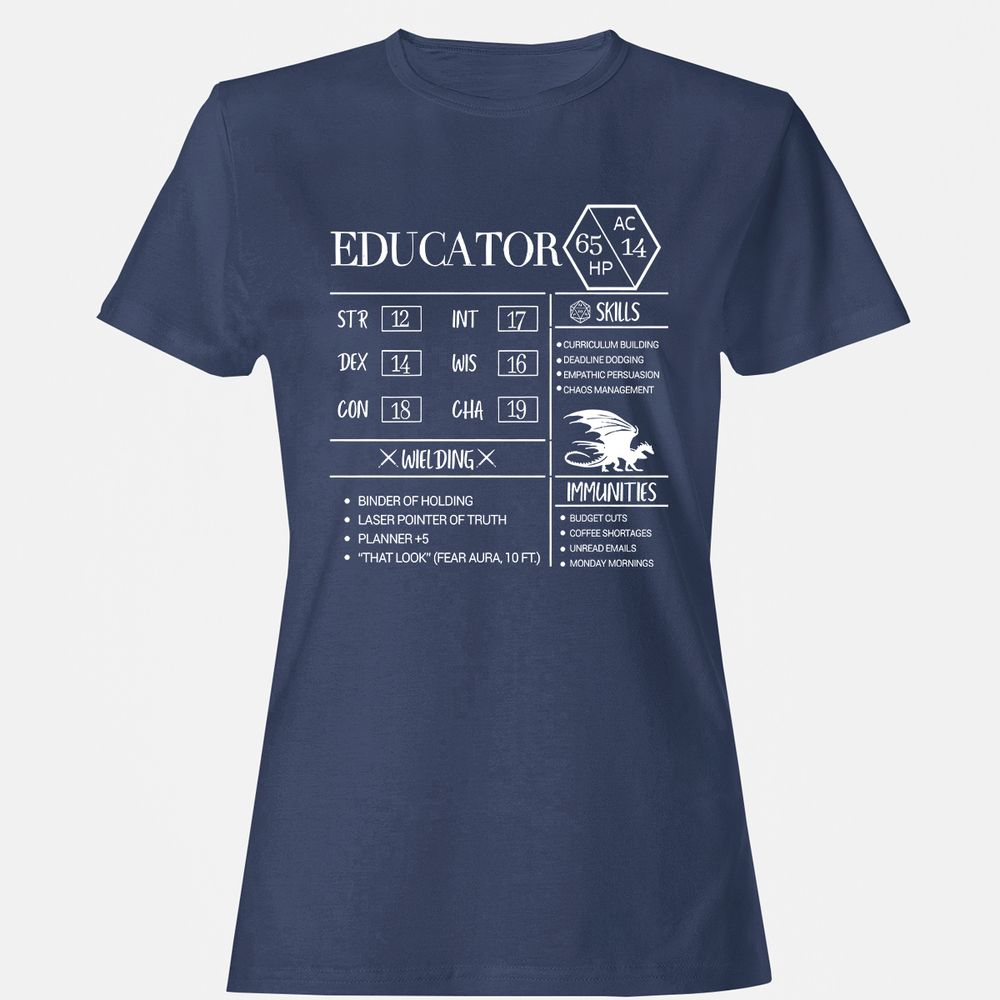 Educator New Women's T-Shirt - Navy - 10