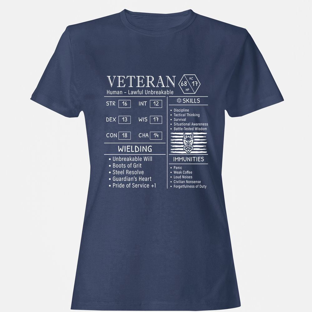 2710 veteran stats new Women's T-Shirt - Navy - 10