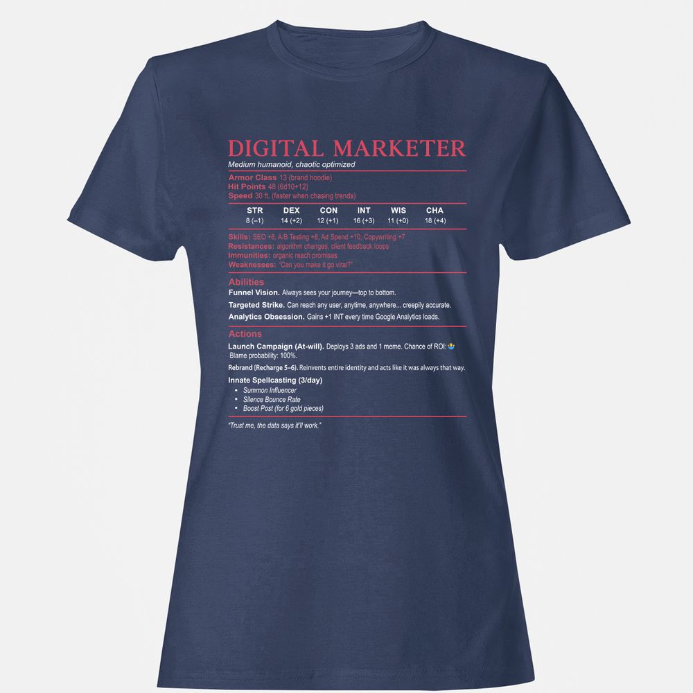 Digital Marketer Stats Women's T-Shirt - Navy - 10
