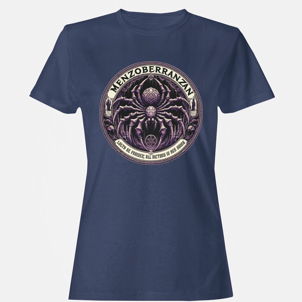 Menzoberranzan Lolth Be Praised Women's T-Shirt - Navy - 10
