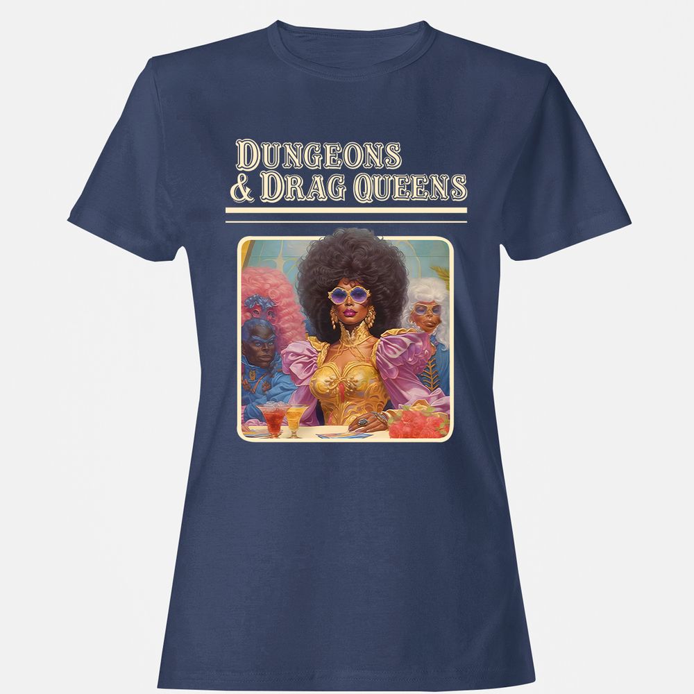 Dungeons & Drag Queens Women's T-Shirt - Navy - 10
