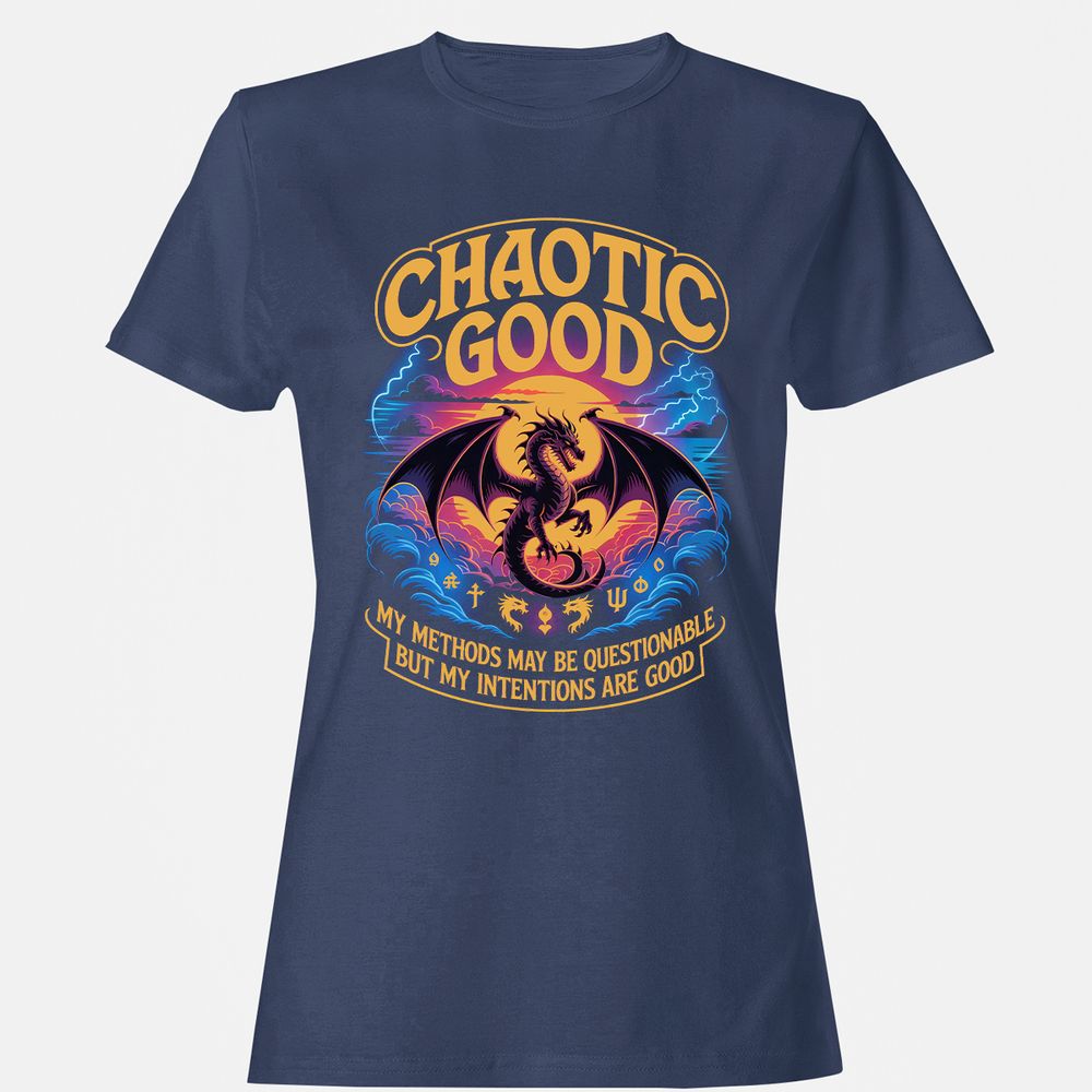 Chaotic Good Women's T-Shirt - Navy - 10