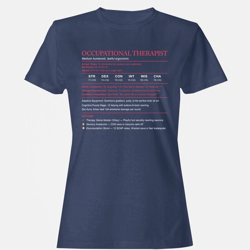 Occupational Therapist Stats Women's T-Shirt - Navy - 10
