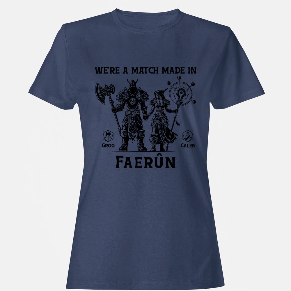 Custom DnD Class Couple Women's T-Shirt - Navy - 10