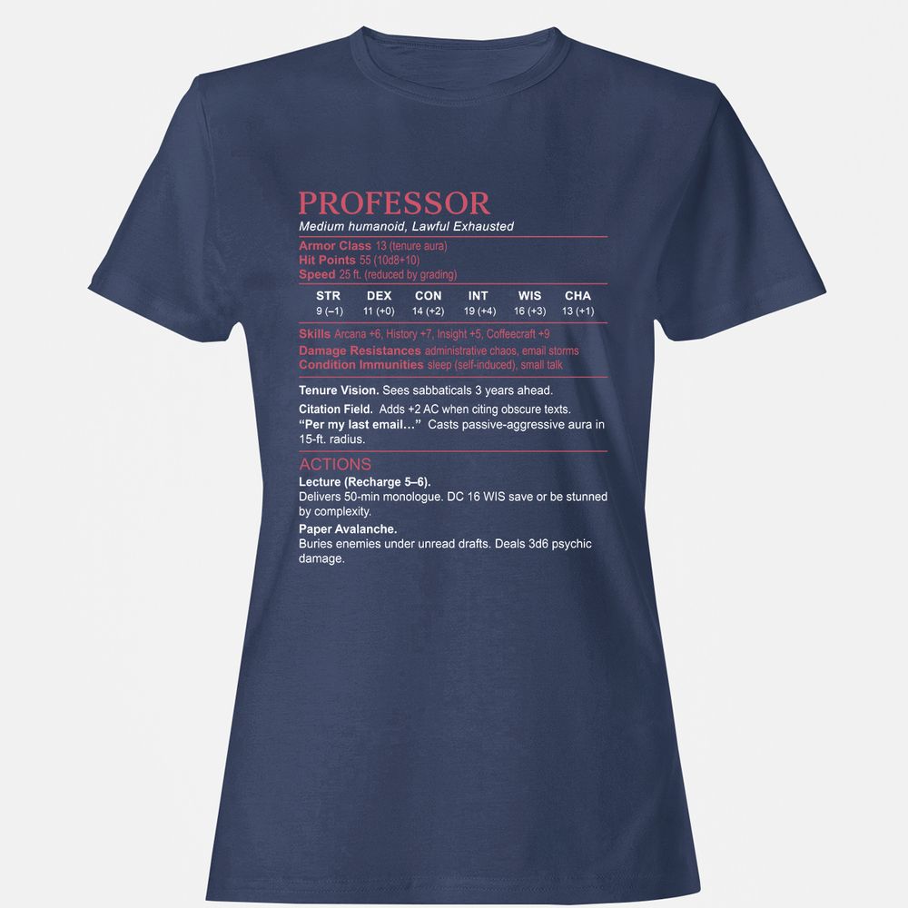 Professor Stats Women's T-Shirt - Navy - 10