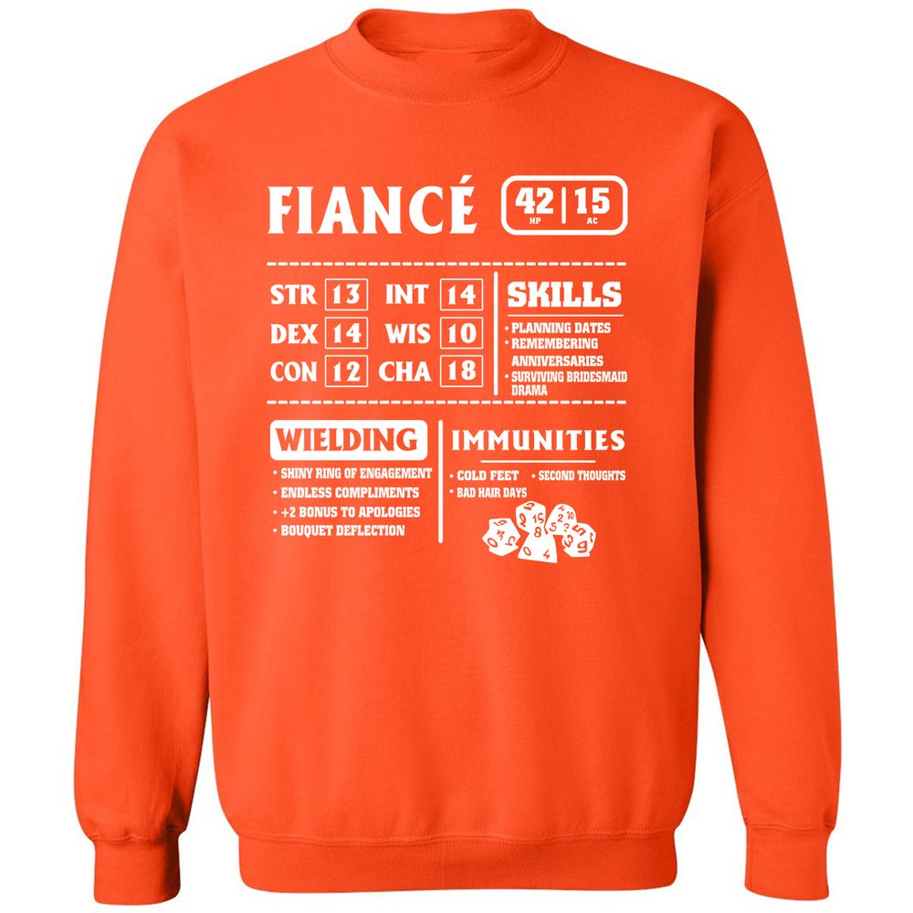 Fiance Stats Classic Unisex Sweatshirt - Orange - 10