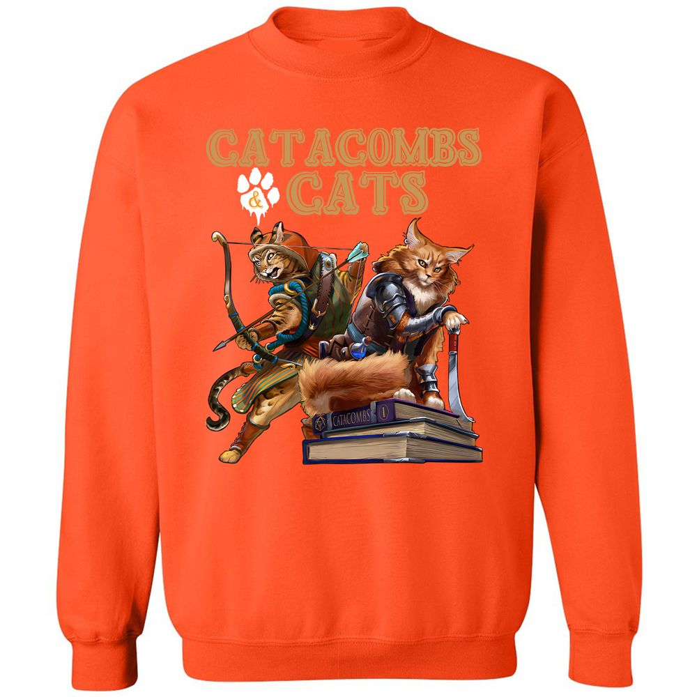 Catacombs & Cats Classic Unisex Sweatshirt - Orange - 10
